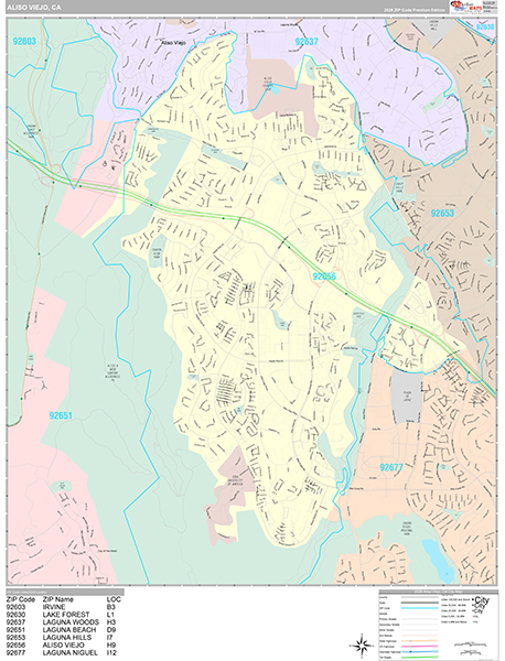 Aliso Viejo Map Premium Style